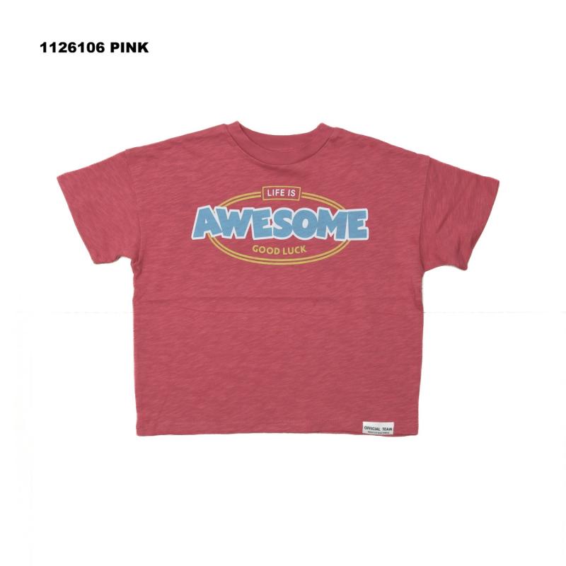 90~150【OFFICIALTEAM】スラブ天竺AWESOMEロゴTシャツ1126106