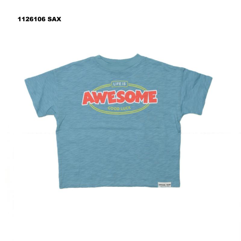 90~150【OFFICIALTEAM】スラブ天竺AWESOMEロゴTシャツ1126106