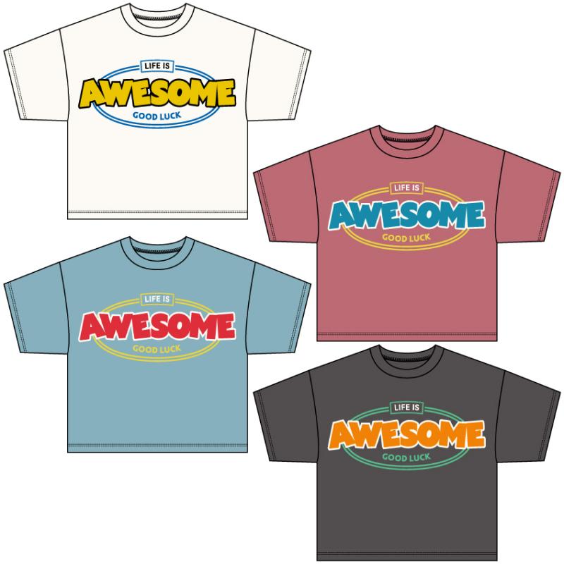 90~150【OFFICIALTEAM】スラブ天竺AWESOMEロゴTシャツ1126106