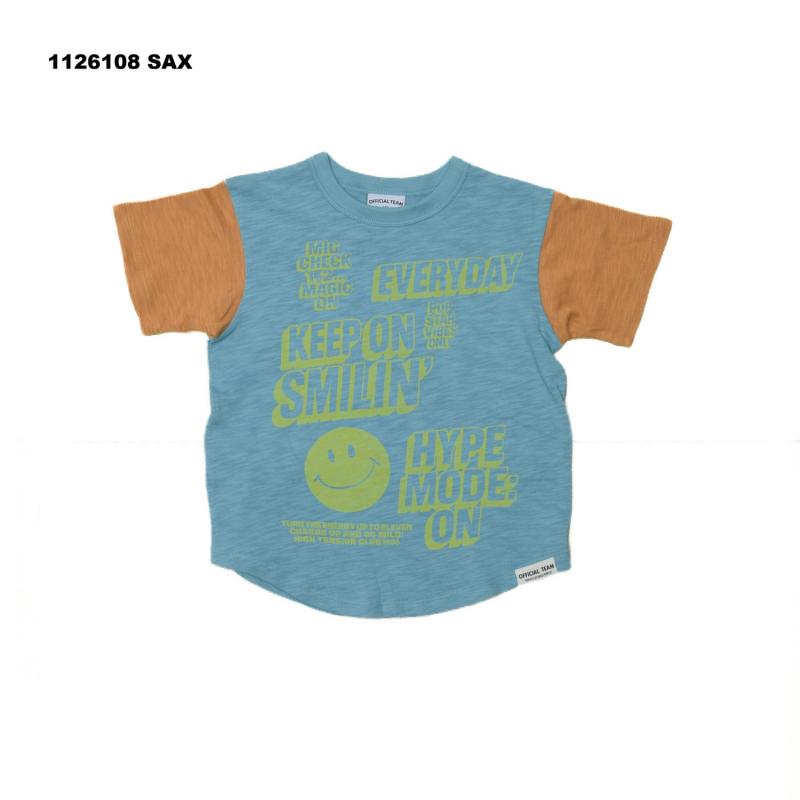 S/Ⅿ/Ｌ【OFFICIALTEAM】スラブ天竺スマイルロゴTシャツ1126108m