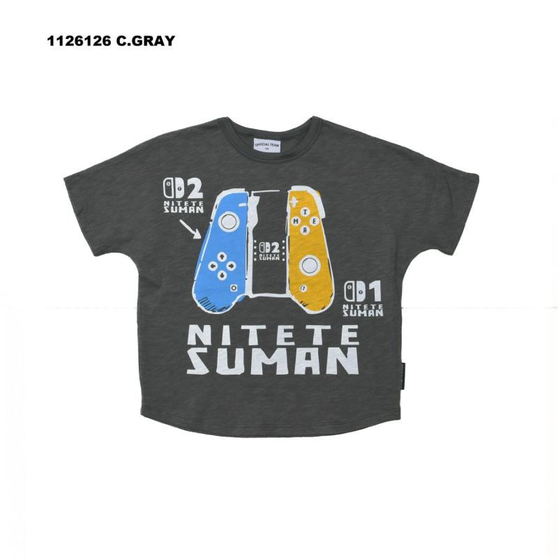 遊び心100%、おしゃれ度満点の子供服♪スラブ天竺 ニューゲームロゴTシャツ90~150【OFFICIALTEAM】1126126