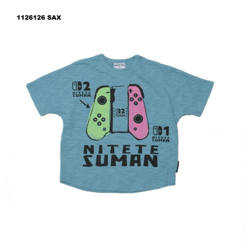 遊び心100%、おしゃれ度満点の子供服♪スラブ天竺 ニューゲームロゴTシャツ90~150【OFFICIALTEAM】1126126