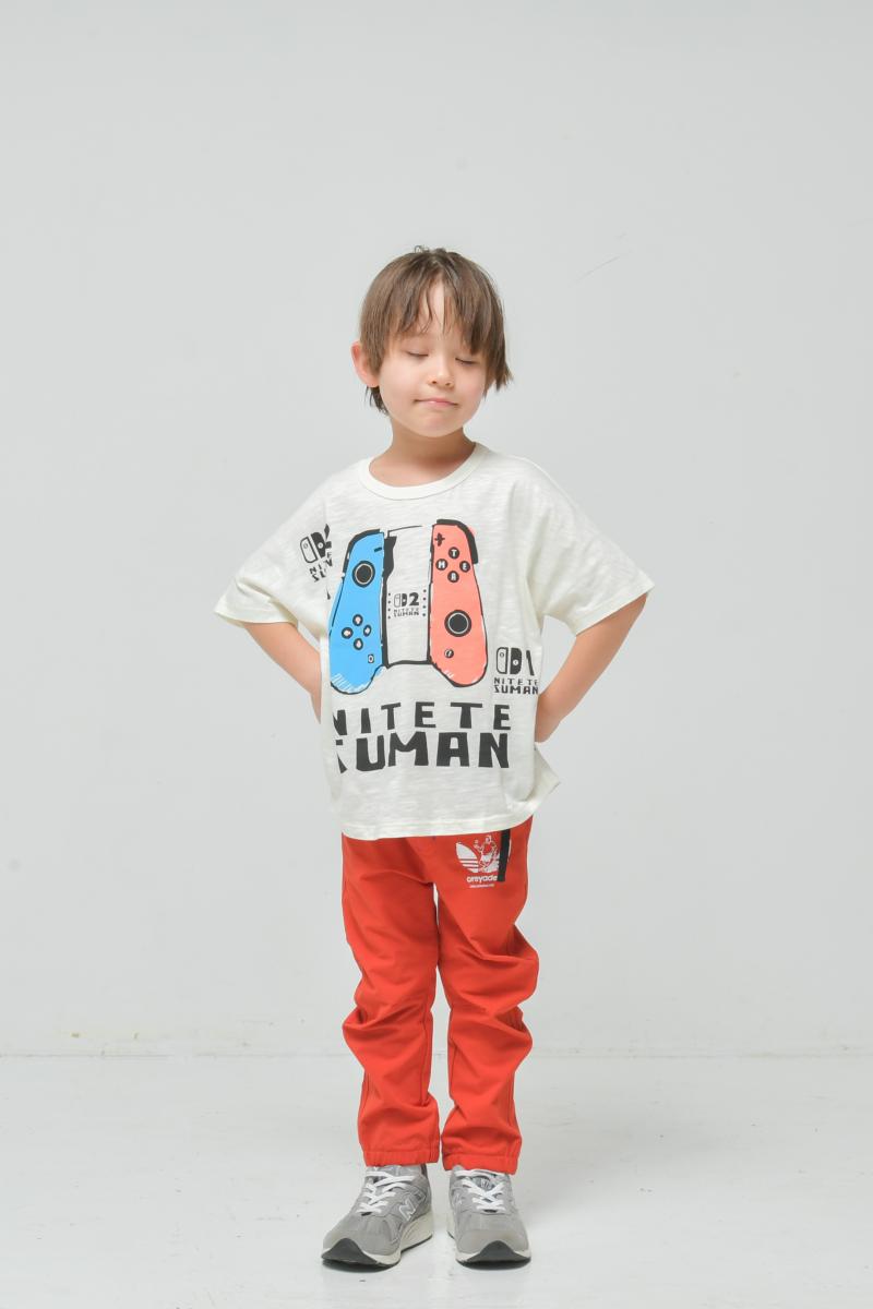 遊び心100%、おしゃれ度満点の子供服♪スラブ天竺 ニューゲームロゴTシャツ90~150【OFFICIALTEAM】1126126