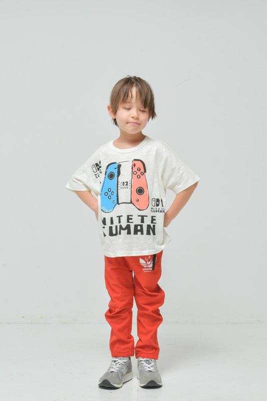 遊び心100%、おしゃれ度満点の子供服♪スラブ天竺 ニューゲームロゴTシャツ90~150【OFFICIALTEAM】1126126