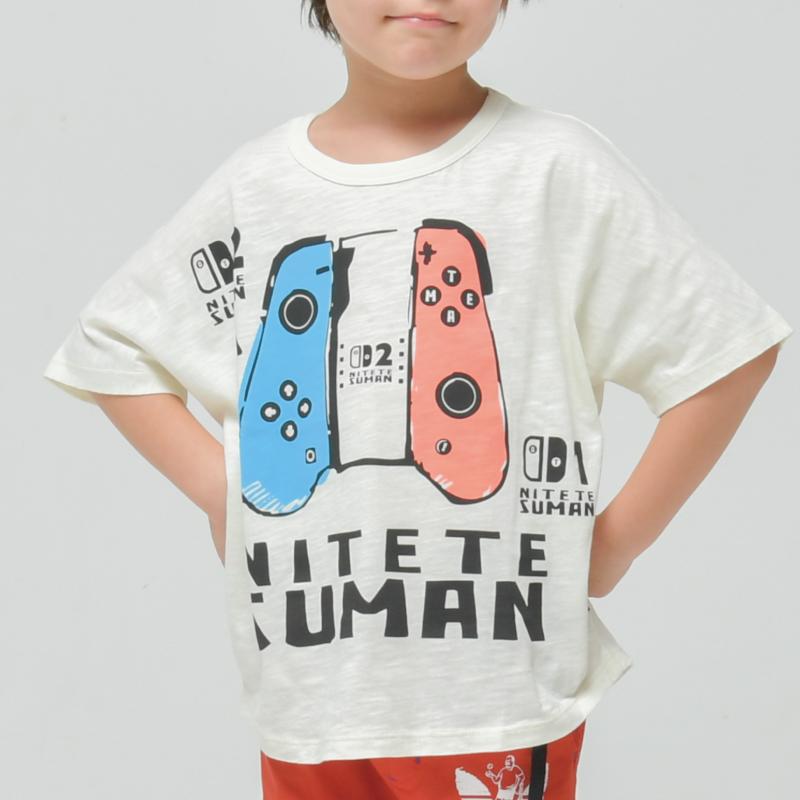 遊び心100%、おしゃれ度満点の子供服♪スラブ天竺 ニューゲームロゴTシャツ90~150【OFFICIALTEAM】1126126