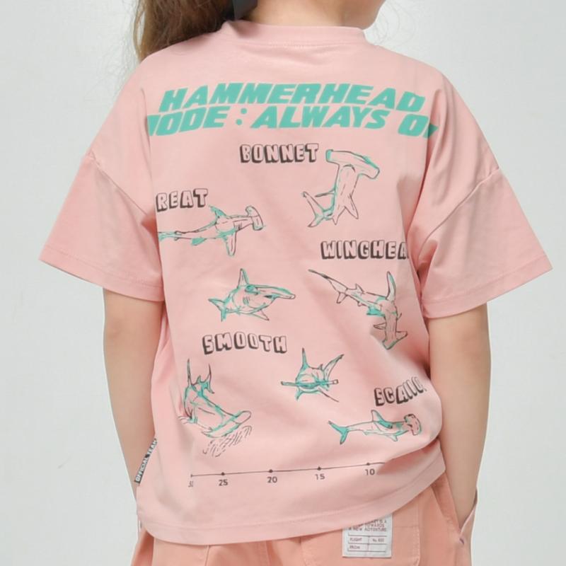 ☆ひんやり冷感天竺☆90~150【OFFICIALTEAM】クールタッチ サメロゴTシャツ_1126203