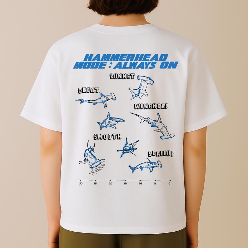☆ひんやり冷感天竺☆90~150【OFFICIALTEAM】クールタッチ サメロゴTシャツ_1126203