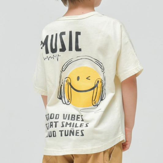 90~150【OFFICIALTEAM】製品染めスマイルミュージックTシャツ1126244