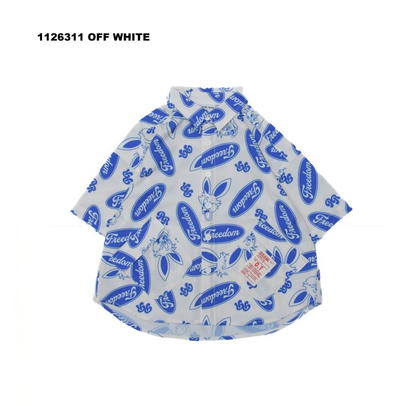 さらっと軽やか♪子供服90~150【OFFICIALTEAM】エアリーメッシュプリンテッドシャツ1126311