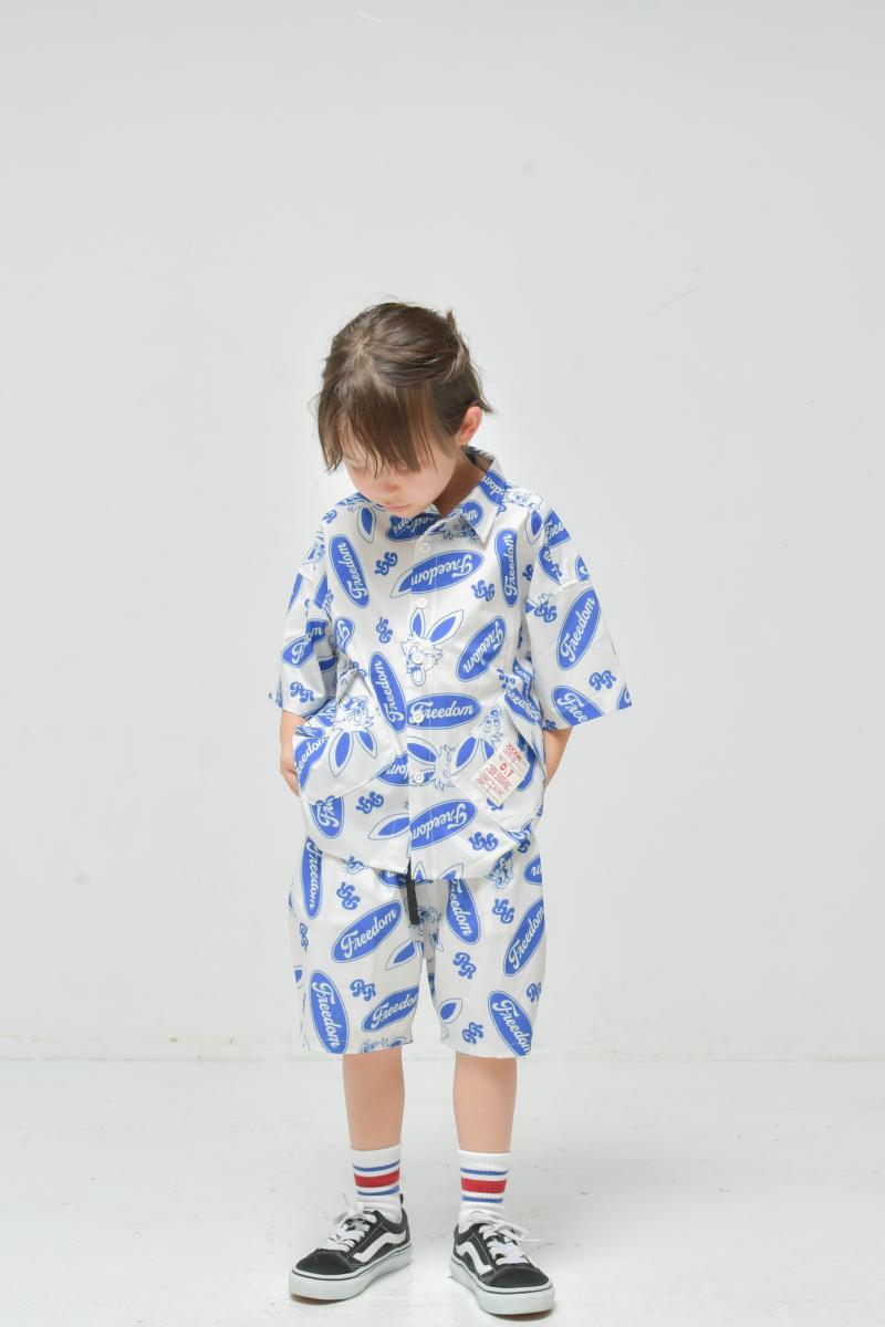 さらっと軽やか♪子供服90~150【OFFICIALTEAM】エアリーメッシュプリンテッドシャツ1126311
