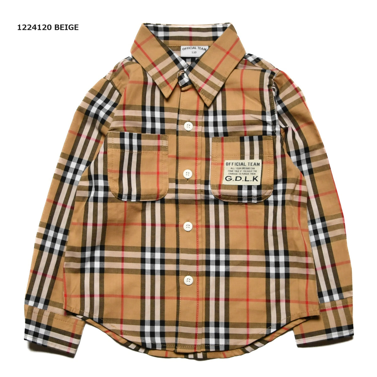 【S/M/L】★オフィシャルチーム★チェック柄シャツ（1224120m）