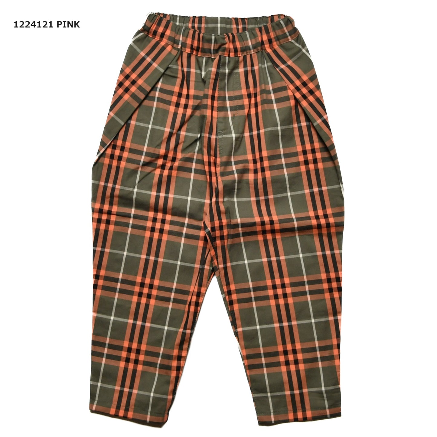 【S/M/L】★オフィシャルチーム★チェック柄タックワイドパンツ（1224121m）
