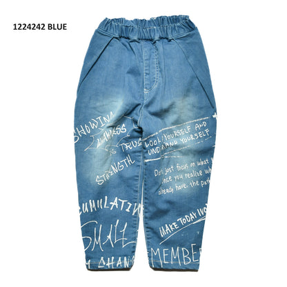 【90~120】★オフィシャルチーム★プレミアコットンデニムワイドパンツ（1224242）