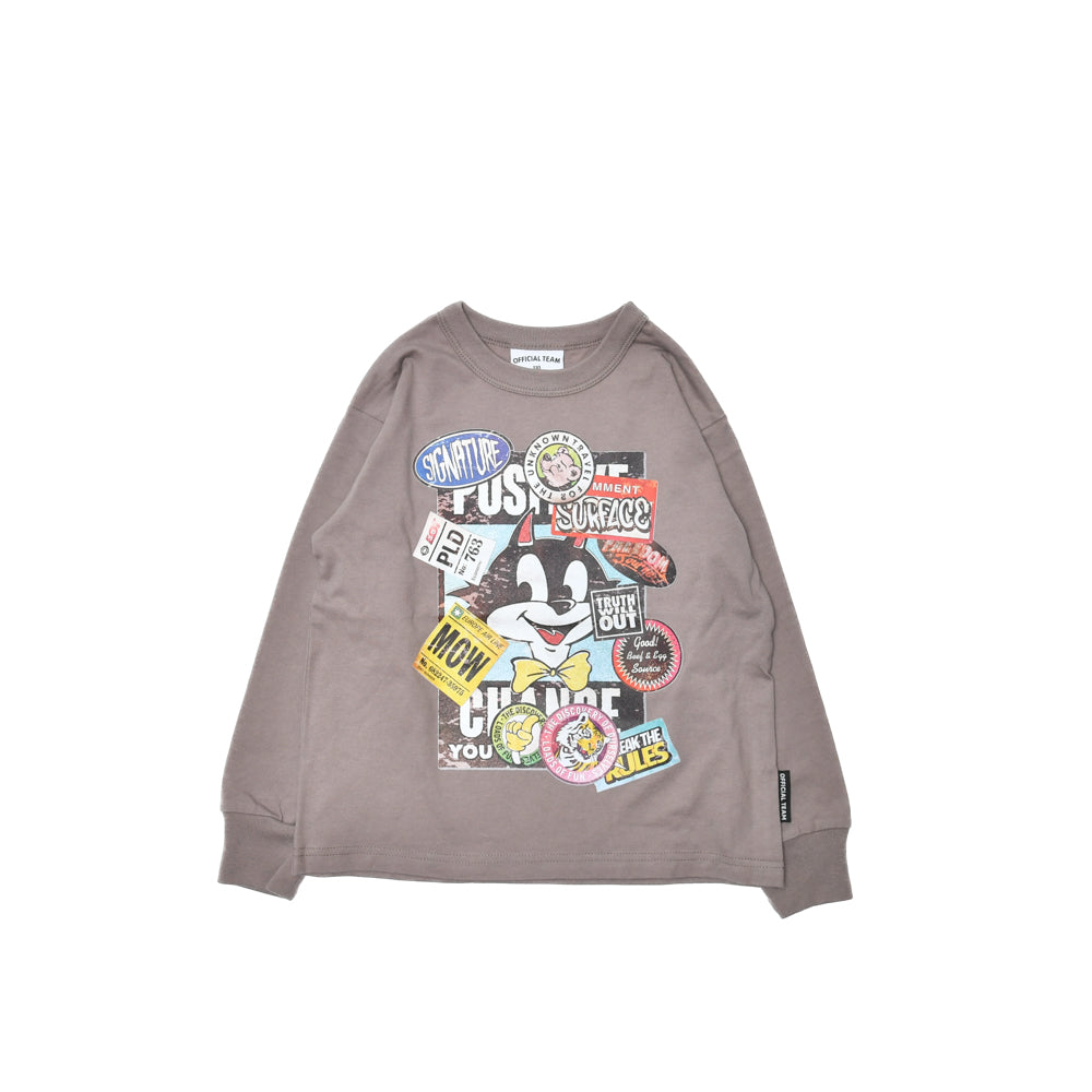 【オフィシャルチーム】　ステッカー柄Tシャツ　S.M.L　大人サイズ　1225130M