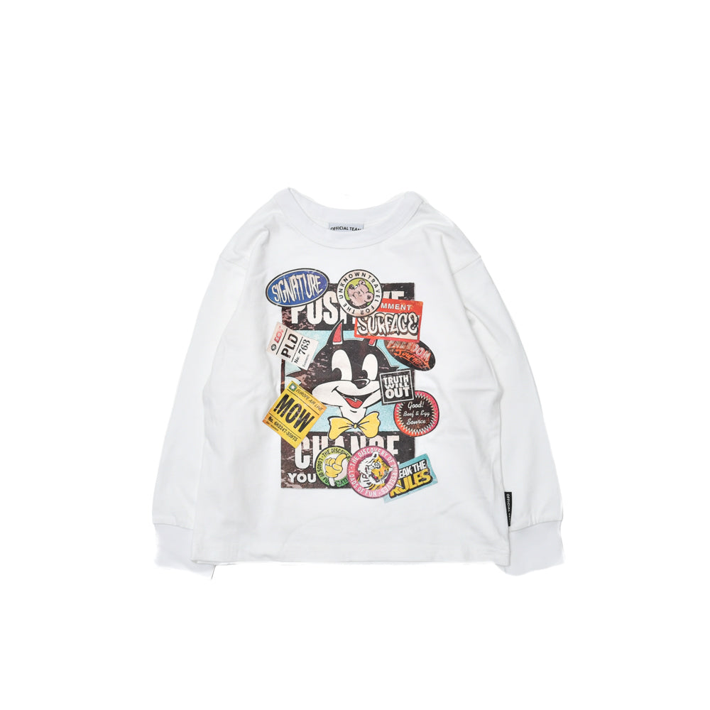 【オフィシャルチーム】　ステッカー柄Tシャツ　S.M.L　大人サイズ　1225130M