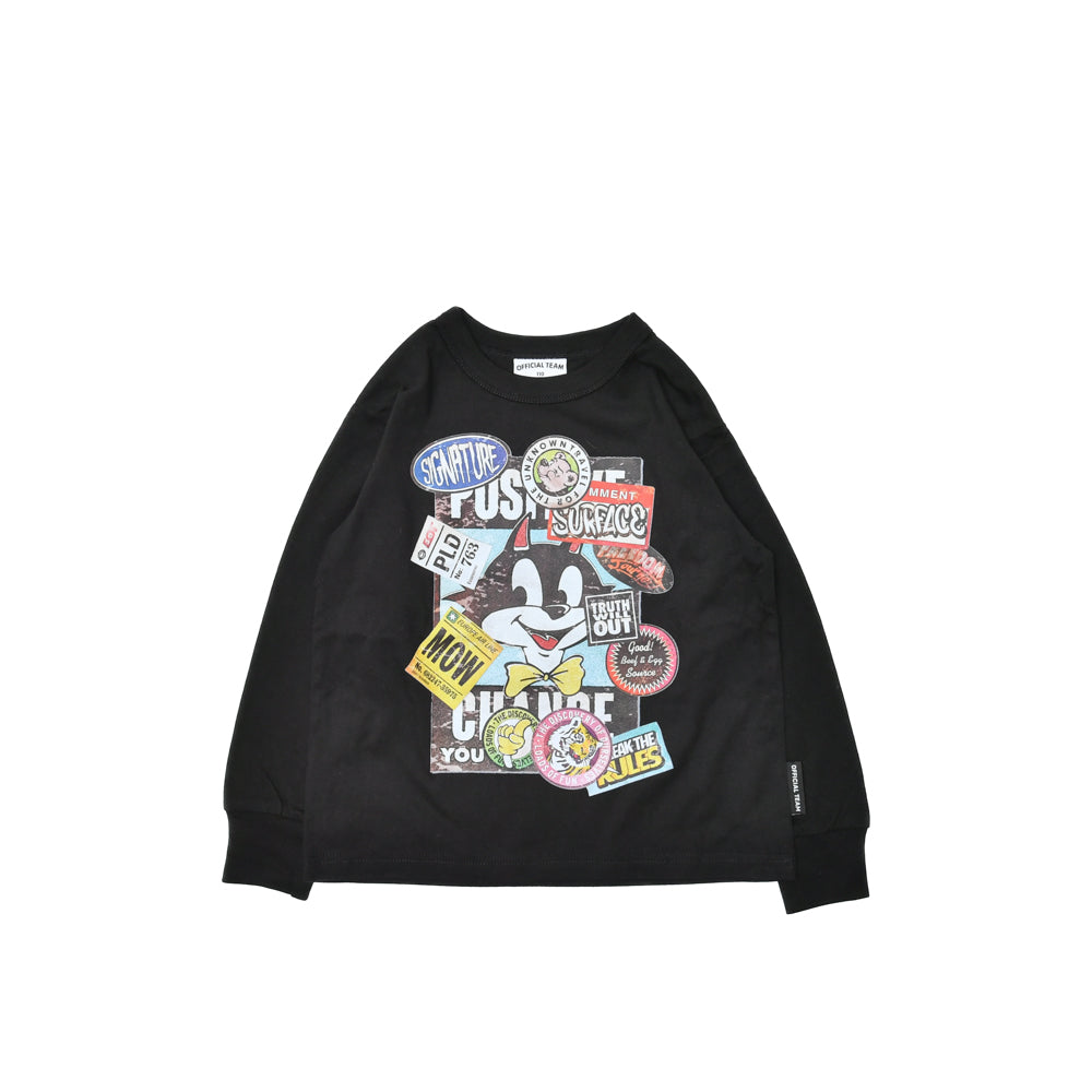 【オフィシャルチーム】　ステッカー柄Tシャツ　S.M.L　大人サイズ　1225130M