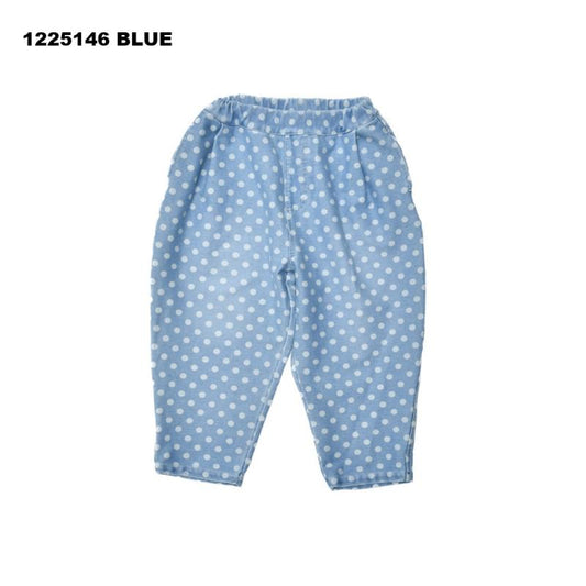 【オフィシャルチーム】　ドット柄デニムワイドパンツ　S.M.L　大人サイズ　　1225146M