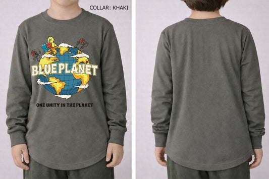 S/Ｍ/L【OFFICIALTEAM】スラブ天竺 BLUE PLANET ラウンドTシャツ1226104m