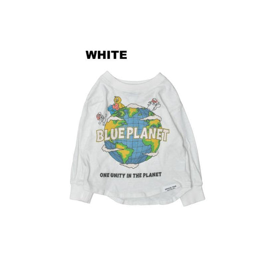 90～150【OFFICIALTEAM】スラブ天竺 BLUE PLANET ラウンドTシャツ1226104