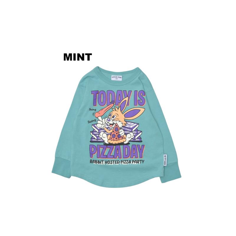 90～150【OFFICIALTEAM】OE天竺 ピザラビットラウンドTシャツ1226108