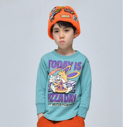 子供服　90～150【OFFICIALTEAM】OE天竺 ピザラビットラウンドTシャツ1226108