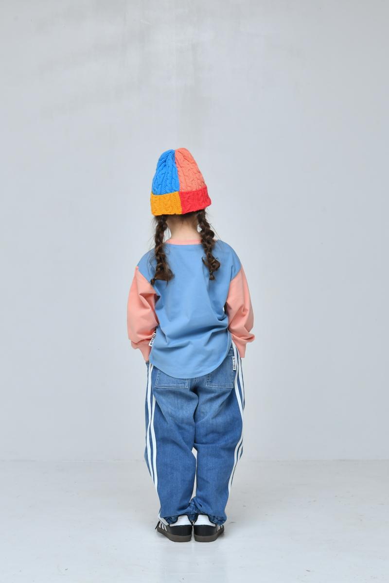 S/Ｍ/L【OFFICIALTEAM】カットデニムバレルレッグラインパンツ1226221m