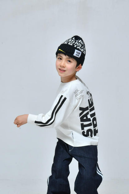 S/Ｍ/L【OFFICIALTEAM】カットデニムバレルレッグラインパンツ1226221m