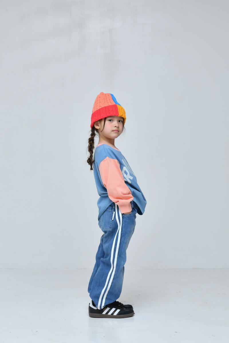 S/Ｍ/L【OFFICIALTEAM】カットデニムバレルレッグラインパンツ1226221m
