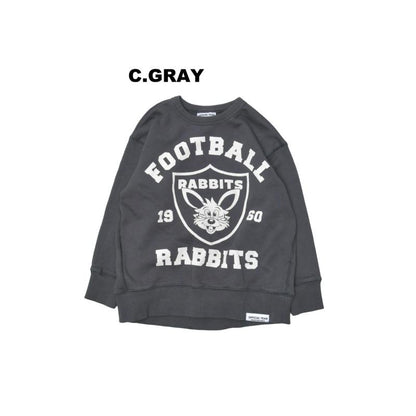 S/Ｍ/L【OFFICIALTEAM】30/10 裏毛 FOOT BALL ウサギ トレーナー1226243m