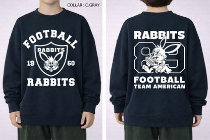 S/Ｍ/L【OFFICIALTEAM】30/10 裏毛 FOOT BALL ウサギ トレーナー1226243m
