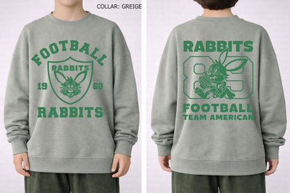 S/Ｍ/L【OFFICIALTEAM】30/10 裏毛 FOOT BALL ウサギ トレーナー1226243m