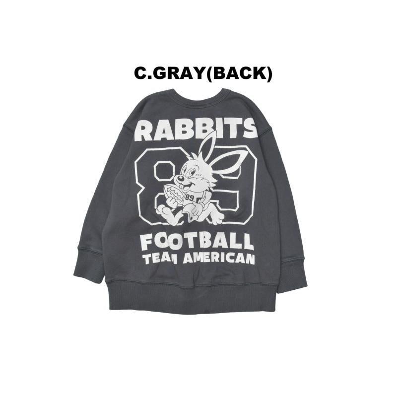 S/Ｍ/L【OFFICIALTEAM】30/10 裏毛 FOOT BALL ウサギ トレーナー1226243m