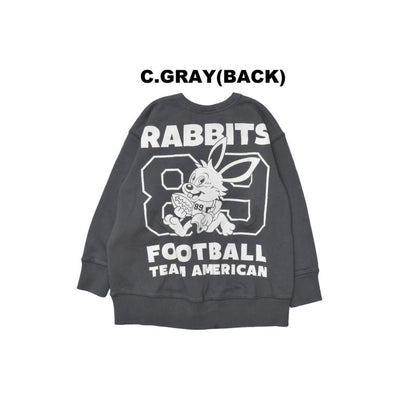 S/Ｍ/L【OFFICIALTEAM】30/10 裏毛 FOOT BALL ウサギ トレーナー1226243m