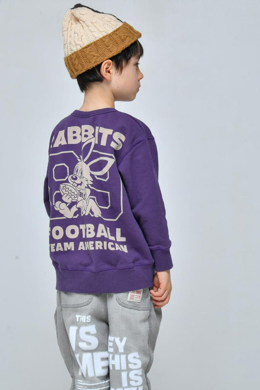 S/Ｍ/L【OFFICIALTEAM】30/10 裏毛 FOOT BALL ウサギ トレーナー1226243m