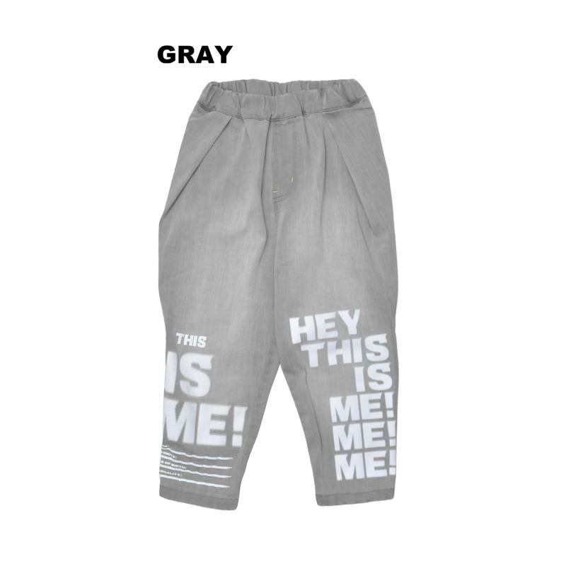 S/Ｍ/L【OFFICIALTEAM】カットデニム プリントワイドタックパンツ1226253m