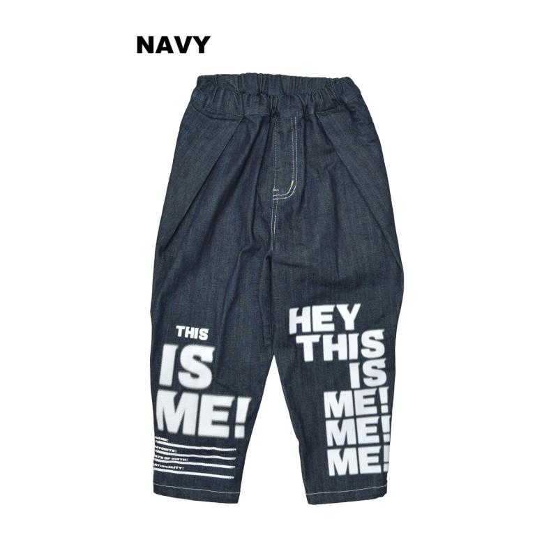 S/Ｍ/L【OFFICIALTEAM】カットデニム プリントワイドタックパンツ1226253m