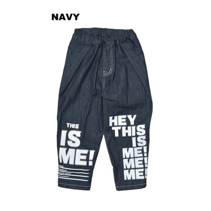 S/Ｍ/L【OFFICIALTEAM】カットデニム プリントワイドタックパンツ1226253m