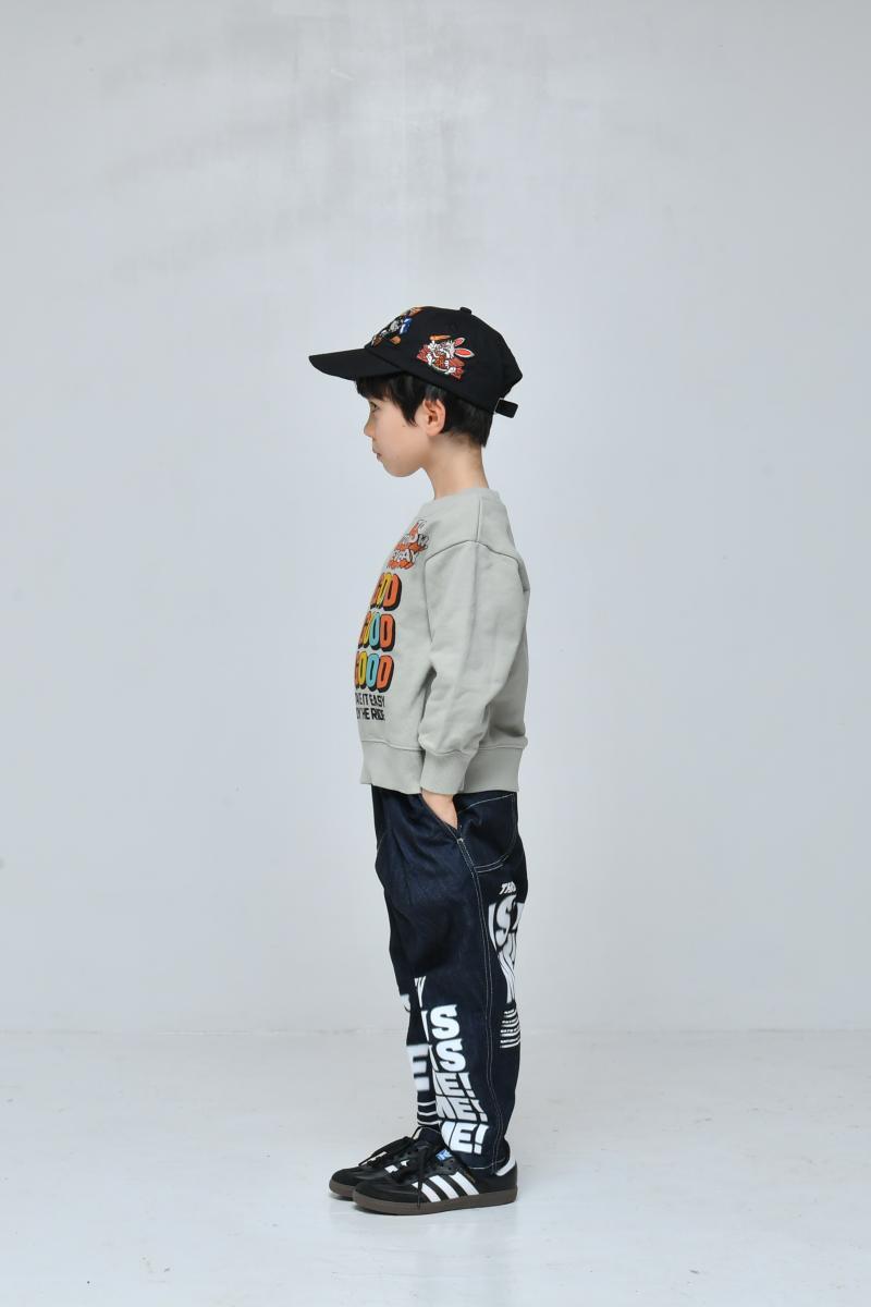 S/Ｍ/L【OFFICIALTEAM】カットデニム プリントワイドタックパンツ1226253m