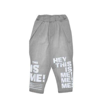 S/Ｍ/L【OFFICIALTEAM】カットデニム プリントワイドタックパンツ1226253m