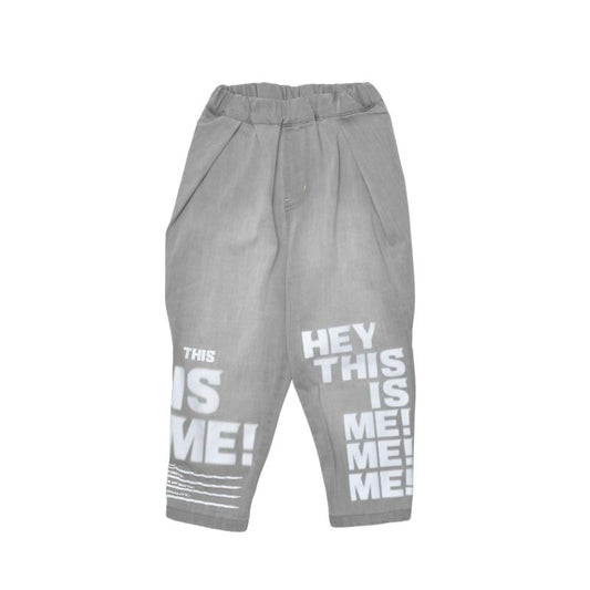 S/Ｍ/L【OFFICIALTEAM】カットデニム プリントワイドタックパンツ1226253m