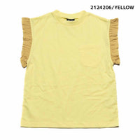 感動可愛い子供服♪5060→2530円♪【130~150】 T/C天竺袖ローンギャザーT シャツ　★2124206j★キッズサイズ　子供服