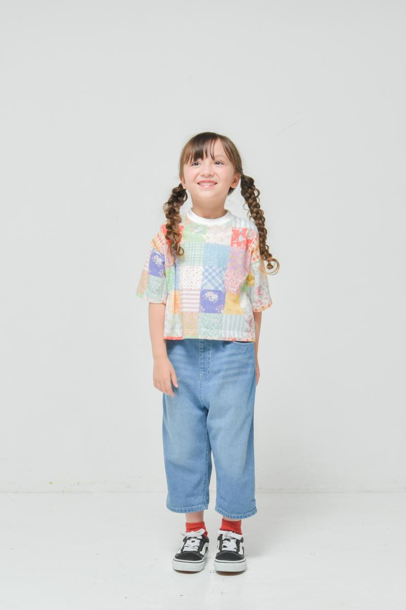 可愛いの新しい魅力を引き出す子供服♪100～150【ニードルワークス】デニムイージーパンツ2126102