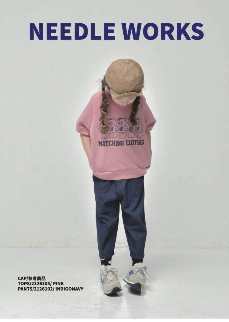 汗を吸ってさらさら快適。ロングシーズン大活躍の万能アメカジ♪100～150【ニードルワークス】ミニ裏毛Tシャツ2126105
