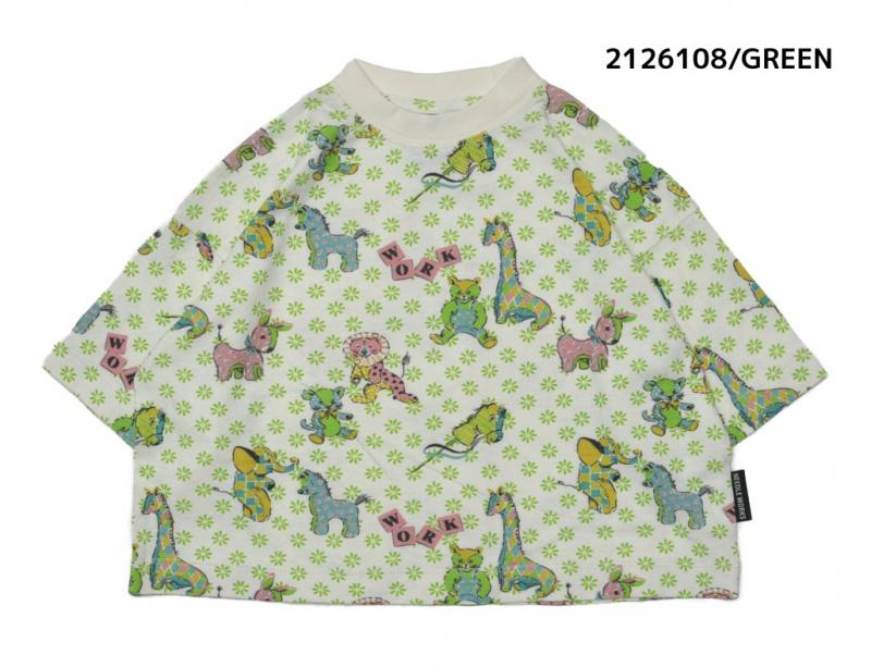 9～13号【ニードルワークス】レトロ総柄Tシャツ2126108w