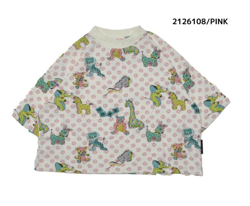 9～13号【ニードルワークス】レトロ総柄Tシャツ2126108w