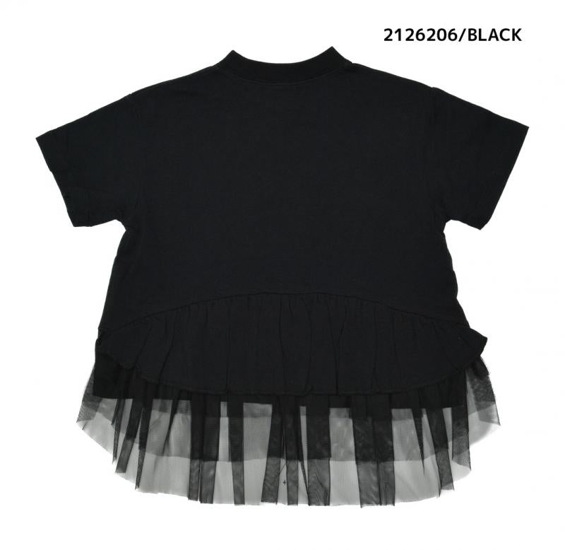 動くたびに軽やかに揺れる。女の子の「可愛い」を刺激する、ときめきデザインの子供服♪100～150【ニードルワークス】チュール Tシャツ2126206