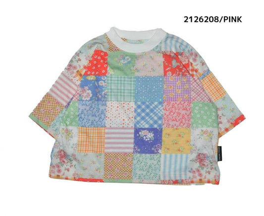 9～13号【ニードルワークス】T/C天竺パッチワーク柄Tシャツ2126208w