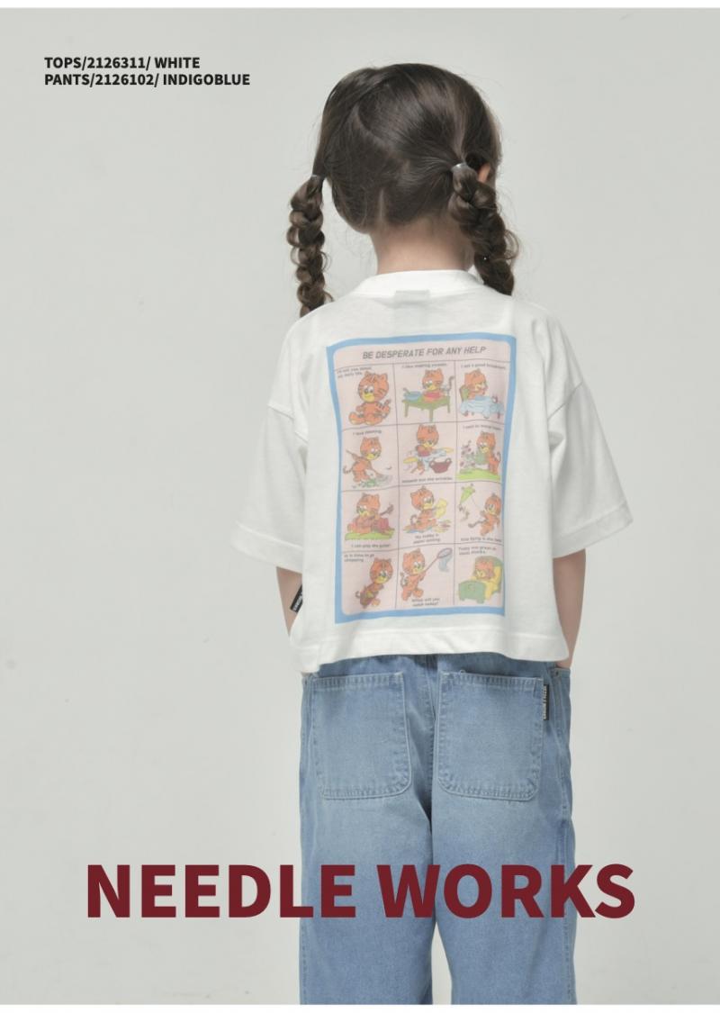 100～150/9～13号【ニードルワークス】T/C天竺CATの1日Tシャツ2126311