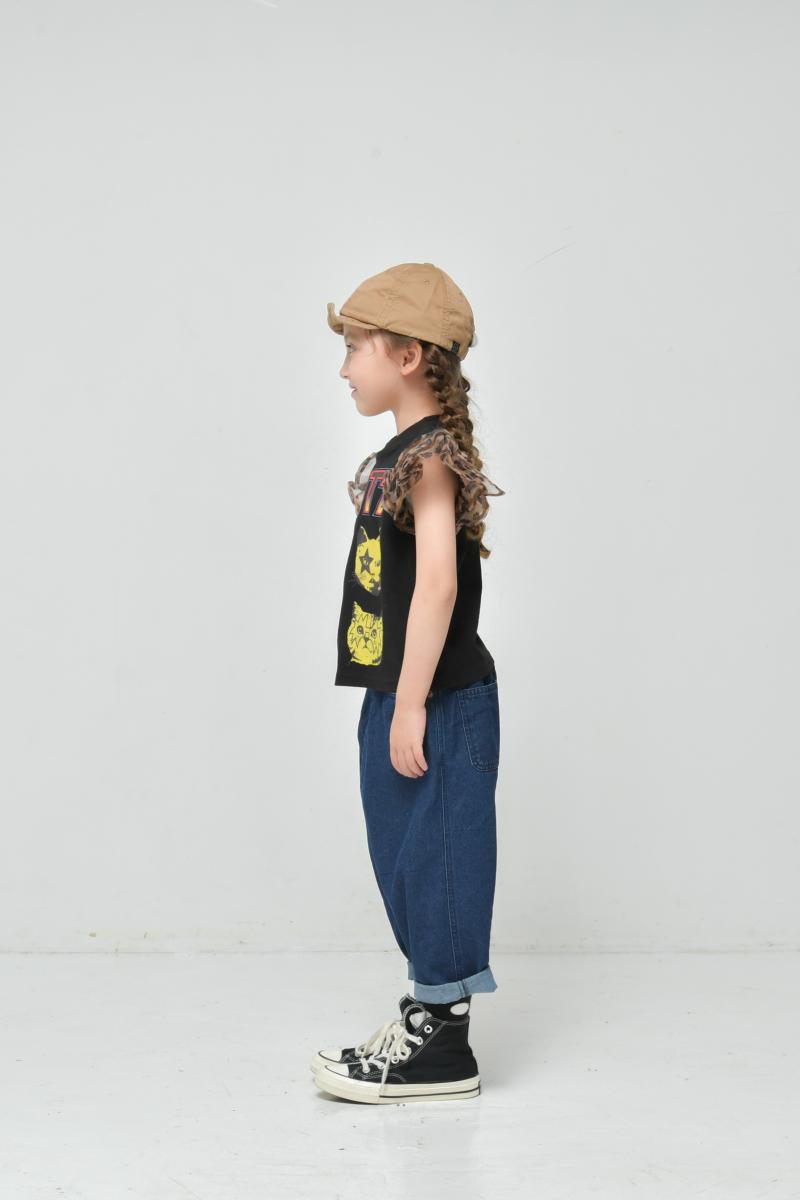 1枚でおしゃれオーラ漂う。シフォン×天竺の甘辛ミックス♪100～150【ニードルワークス】T/C天竺レオパードシフォンTシャツ2126314