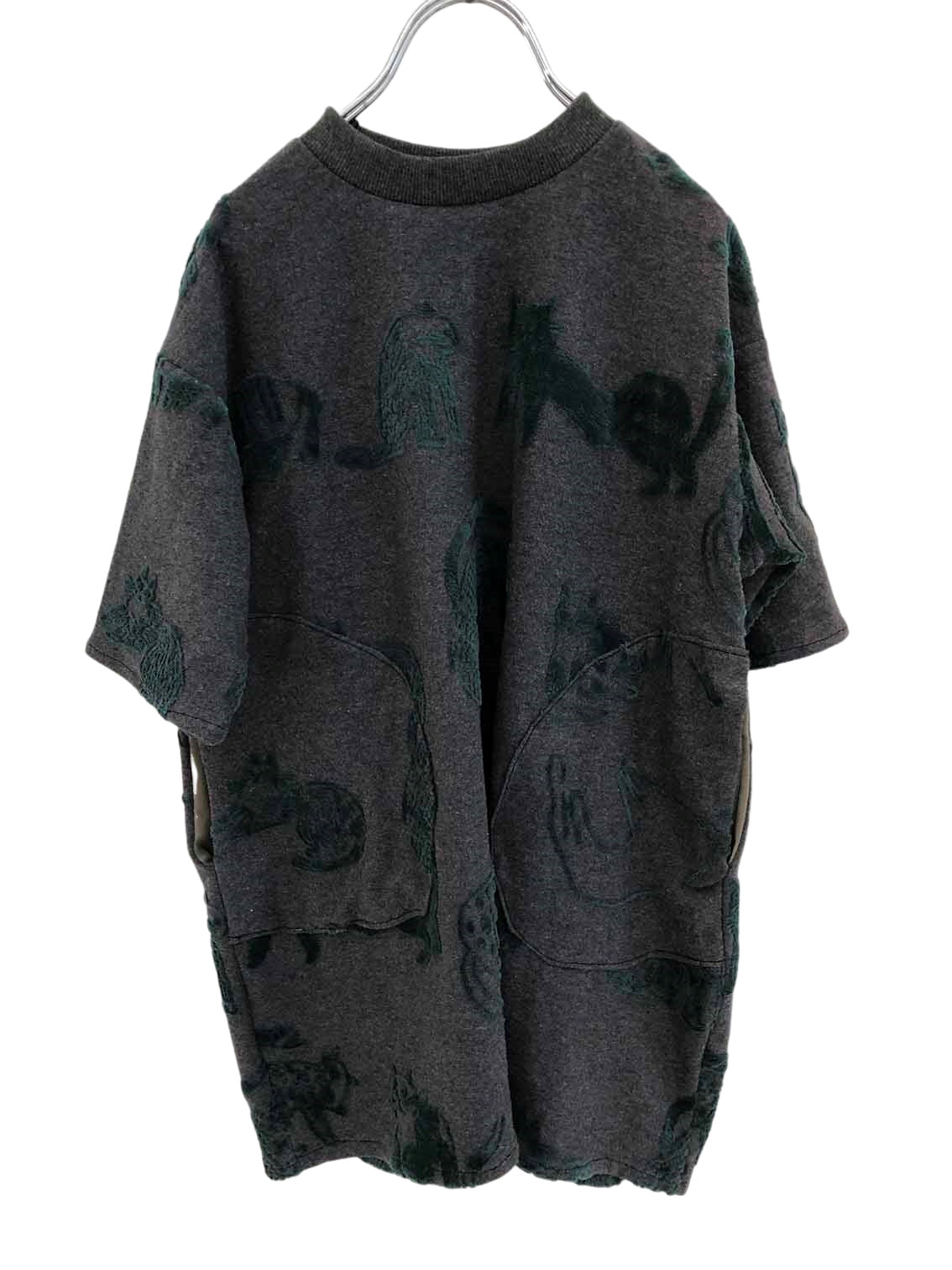 日本生地 CATフロッキージャガード天竺BIGワンピース S/M/L【NEEDLE WORKS】  2223111w